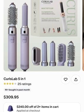 CurlsLab 5-in-1 Multistyler Hot Air Brush - Lavender